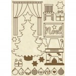 WOODEN SHAPE FORMATO A5 - CHRISTMAS HOME   **FP**