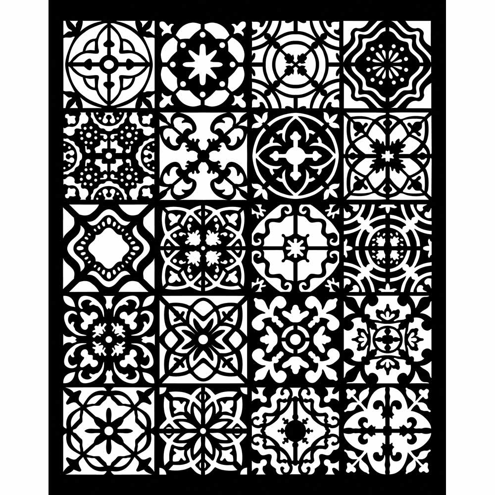 STENCIL THICK 20X25 CM AZULEJOS