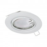 PENETO - SPOT INCASSO Ø8,7CM 1X5W GU10-LED ACCIAIO, BIANCO