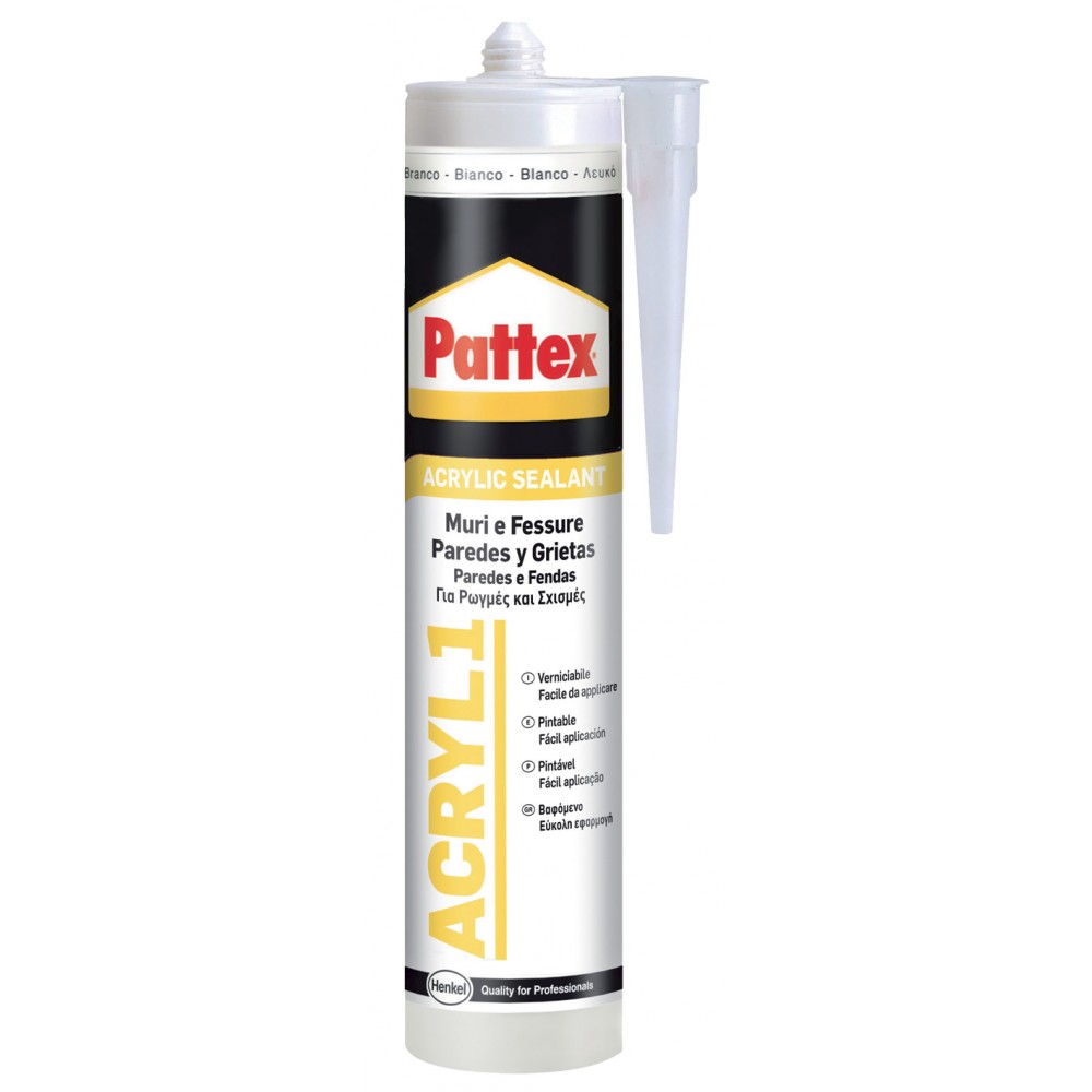 SILICONE PATTEX ACRIL ONE MURIE FESSURE BIANCO 300ML.