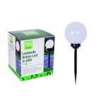 LAMPADA SOLARE SFERA D.20CM LED DUAL USE 1PCS WHITE LED - MAT. PLASTICA BATT. 1PZ 1.2V AA NI-MH 300MAH